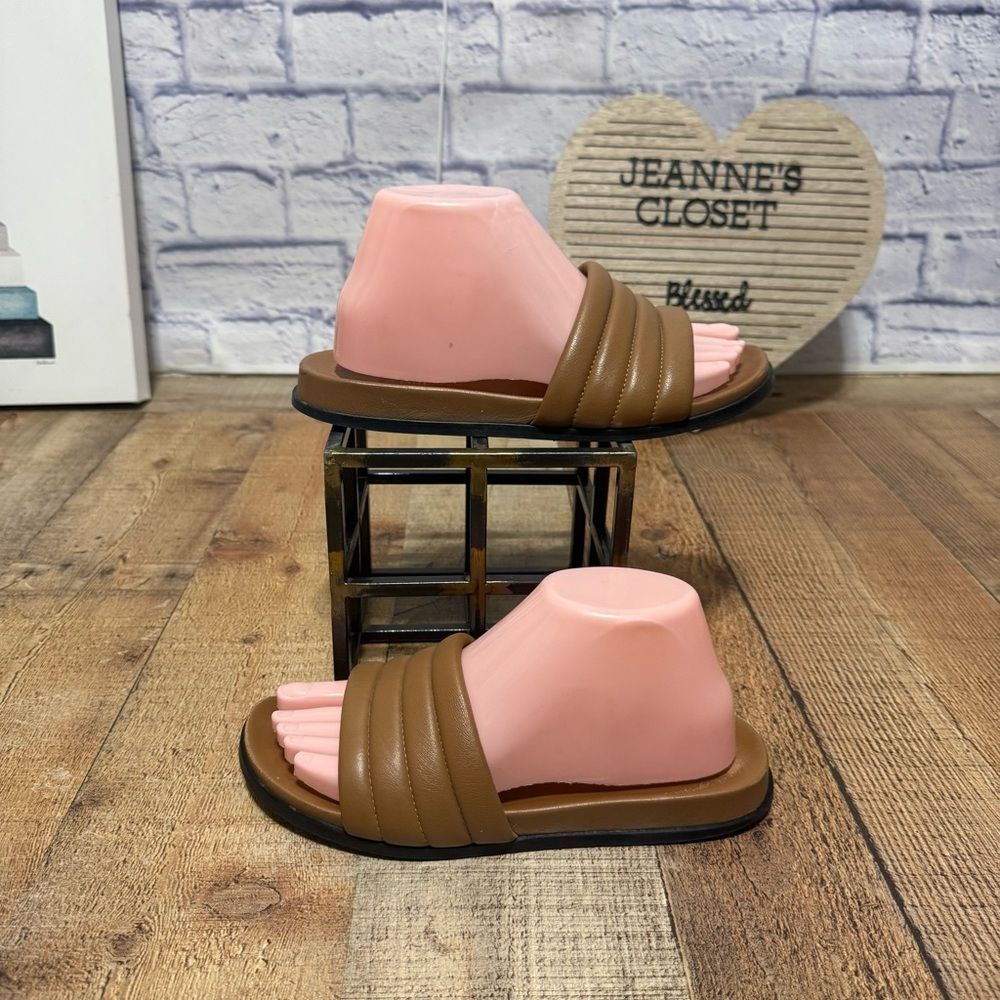 Garnet Hill Daria Modern Slides in Butterscotch leather size 7
